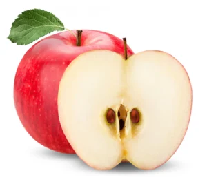 Fresh red apples with skin – best fruit for lowering cholesterol and improving heart health.