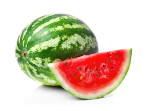Fresh watermelon slices – cooling fruit rich in lycopene to reduce blood pressure and improve artery health.